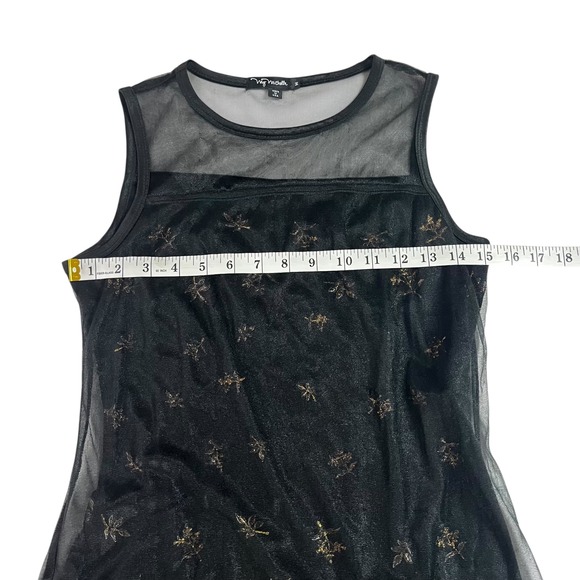 My Michelle Dress Juniors Medium‎ Black Floral Sheer Mini - Picture 6 of 9